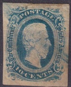 Confederate States #12 F-VF  Unused CV $22.00 (Z4048)