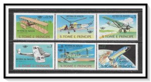 St Thomas #528-533 History Of Aviation Set MNH