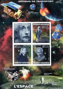 Madagascar 1999 ALBERT EINSTEIN/SPACE/APOLLO XI/BICYCLE Sheetlet 4 IMPERFORATED