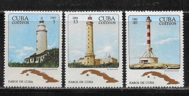 Cuba 2440-2442 Lighthouses set MNH