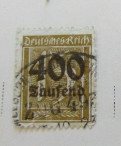 A8P49F198 Deutsches Reich Germany 1923 400 on 15pf fine used stamp