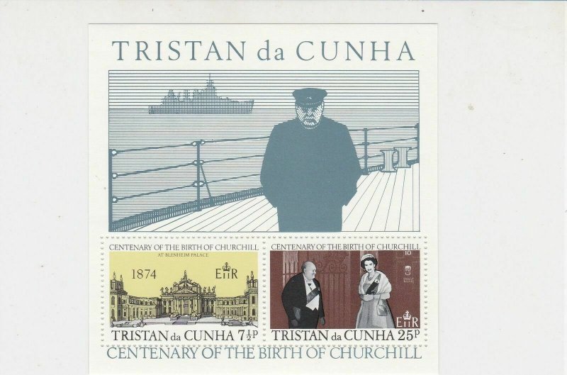 Tristan da Cunha Centenary of Birth Sir Winston Churchill MNH Stamps Sheet 27122