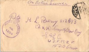 Egypt Soldier's Free Mail 1942 Egypt 104 Postage Prepaid South African A.P.S....