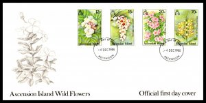 Ascension 381-384 Wild Flowers U/A FDC