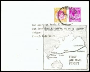 SINGAPORE 1953 PanAm first flight to Saigon Indo China.....................91689 