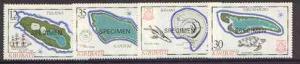 Kiribati 1984 Island Maps #3 set of 4 opt'd SPECIMEN, as ...