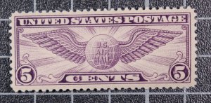 Scott C12 - 5 Cents Winged Globe - MNH - PSE Cert Grade 85 - SCV - $35.00