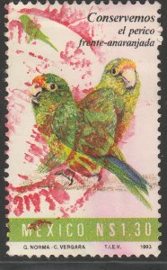 MEXICO 1875e, WILDLIFE CONSERVATION, ORANGE HEAD PARROT. USED. F-VF. (1040)