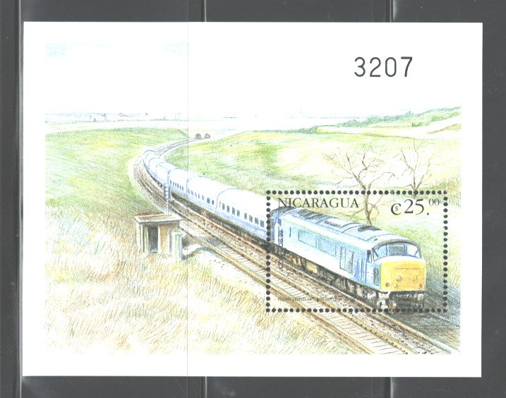 NICARAGUA 2000  TRAINS  M.S.  #2331,  MNH