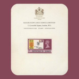 Jersey 1969 1s Post Office Inauguration imperf essay on presentation card ...