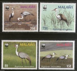 Malawi 1987 WWF Wattled Crane Water Birds Wildlife Fauna 4v Sc 494-97 MNH # 047