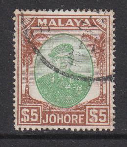 Malaya Johore 1949 Sc 150 $5 Used