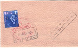 GB TRAVELLER'S CHEQUE £20 Barclays Bank MALTA 2d Postage Stamp 1968 KA106