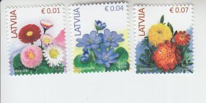 2019 Latvia Flowers Reprints Dated 2019 (3) (Scott 867d-69d) MNH