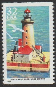 SC# 2971 - (32c) - Great Lakes Lighthouses Spectacle Reef - MNH single