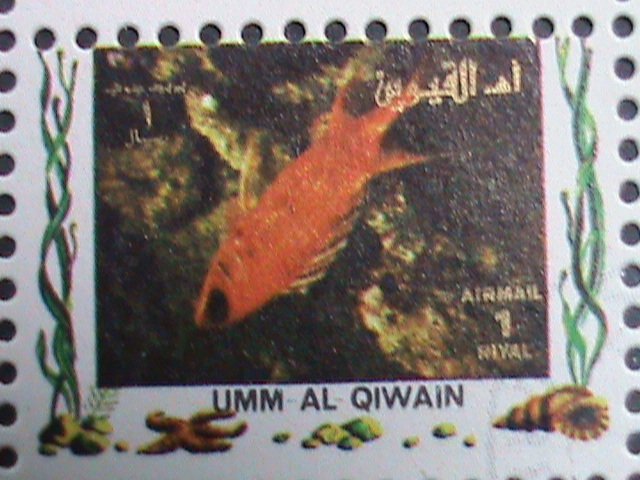 ​UMM AL QIWAIN-1973 LOVELY TROPICAL FISHES-CTO MINI SHEET VERY FINE