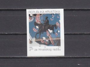 Croatia, Scott cat. RA25a, Equestrian Statue, IMPERF issue. ^