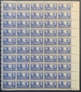 #982 – 1949 3c Washington and Lee University. Mint Sheet.  MNH.