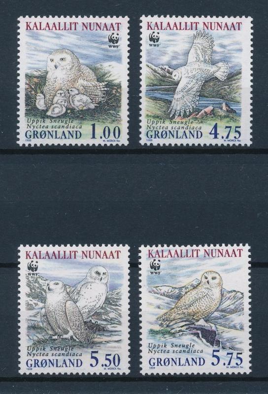 [53665] Greenland 1999 Birds Vögel Oiseaux Ucelli WWF Owl MNH