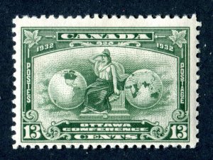 Canada 1932. Ottawa Conference. 13c green. Mint Hinged. SG317.