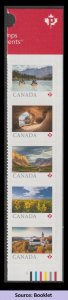 Canada 3438-3442 From Far and Wide P booklet margin strip 5 R MNH 2024