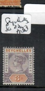 SEYCHELLES QV 3C SG 22 MOG     P0817H