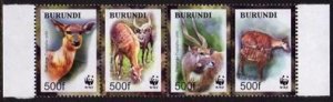 Burundi 774 ad strip,774e sheet,MNH. WWF 2004.Sitatunga.