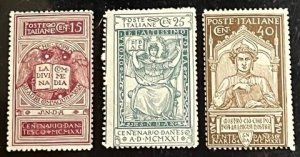 Italy Scott# 133-135 Unused Avg/F H Set of 3 Cat $21.75