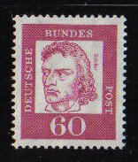 Germany #834  MNH  1962 MNH Famous Germans  fluorescent   60pf