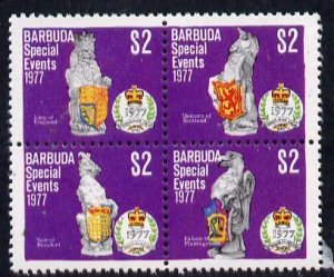 BARBUDA - 1977 - Silver Jubilee - Perf 4v Block - Mint Never Hinged