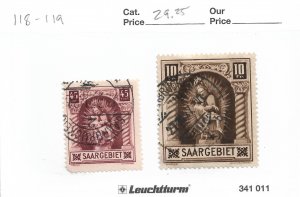 Germany: Saar Sc #118 - 119 used (57997)