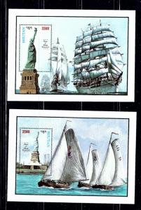 Bhutan 582 83 NH 1986 Statue of Liberty souvenir sheets