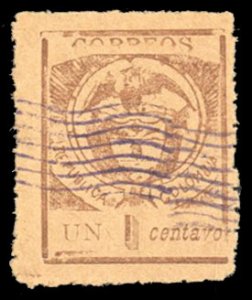 Colombia #170 Cat$20, 1899 1c brown, lightly hinged