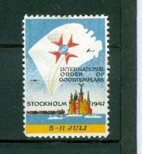 Sweden Poster Stamp Mh  IOGT 1947 Godtemplar Order Stockholm