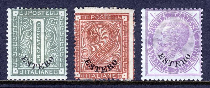 ITALY — OFFICES ABROAD — SCOTT 1//10 — 1874 ESTERO OVPTS — MH — SCV $70.50