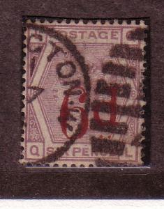 GB #95 ,6p on 6p Victoria, violet plate#18 - (U) Cat.$150.00