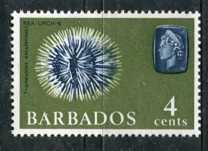 BARBADOS; 1965 early QEII Marine Life issue fine Mint 4c. value