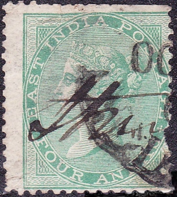 INDIA 1866 QV 4 Anna's Green SG69 Used