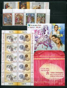 Vatican City 1345-1373 With Sheets and Booklet all MNH 2007 Year Set