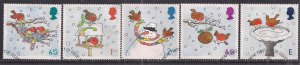 GB 2001 QE2 Christmas Robins S/A x fdc SG 2238 - 42 ( AA135 )