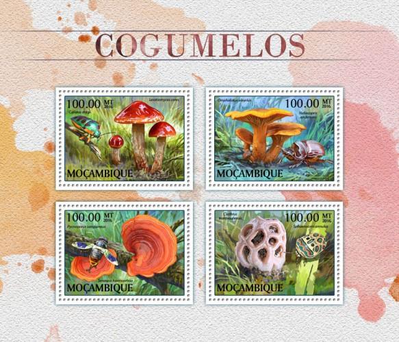 MOZAMBIQUE - 2016 - Mushrooms - Perf 4v Sheet - MNH