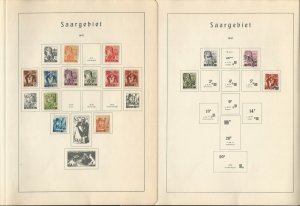 Germany Stamp Collection 1947-55 on 14 Lighthouse Pages, Saar, DKZ