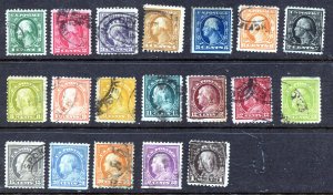 U.S. #498//518 Used - 1917 1c - $1.00 Franklins, P11 (19 Diff) ⭐⭐