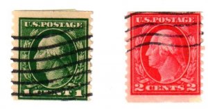 USA #443-444 USED - Coil Stamps