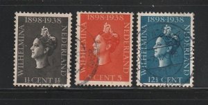 Netherlands 209-211 Set U Queen Wilhelmina (D)