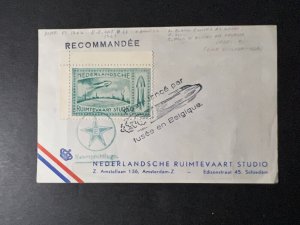 1947 Netherlands Postcard Cover Ruimtevaart Studio Amsterdam Rocket Mail