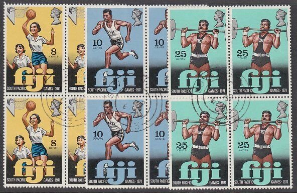 FIJI 1971 South Pacific Games set fine used blocks of 4.....................A892