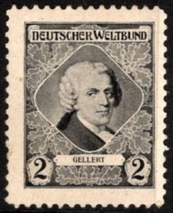 Vintage German Poster Stamp 2 Pfennig Christian Gellert School Club Charity