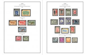 COLOR PRINTED CUBA AIRMAIL 1927-1980 STAMP ALBUM PAGES (56 illustrated pages)