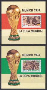 Nicaragua C853A-C853B Soccer Souvenir Sheet MNH VF